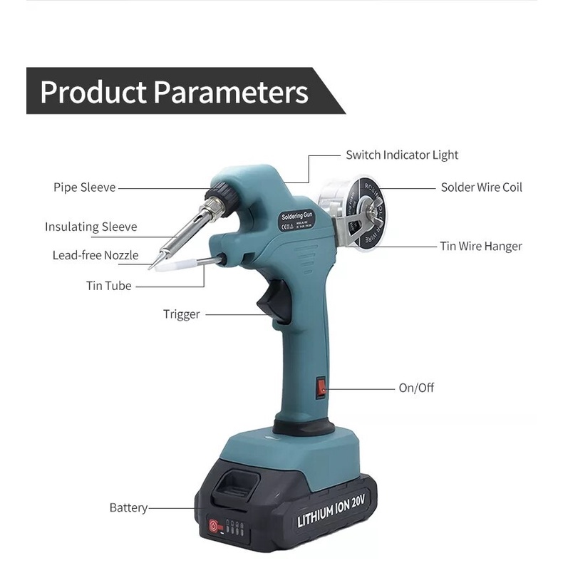 MAKITA Súng Hàn Điện Cầm Tay Không Dây Cho Milwaukee Black & Decker