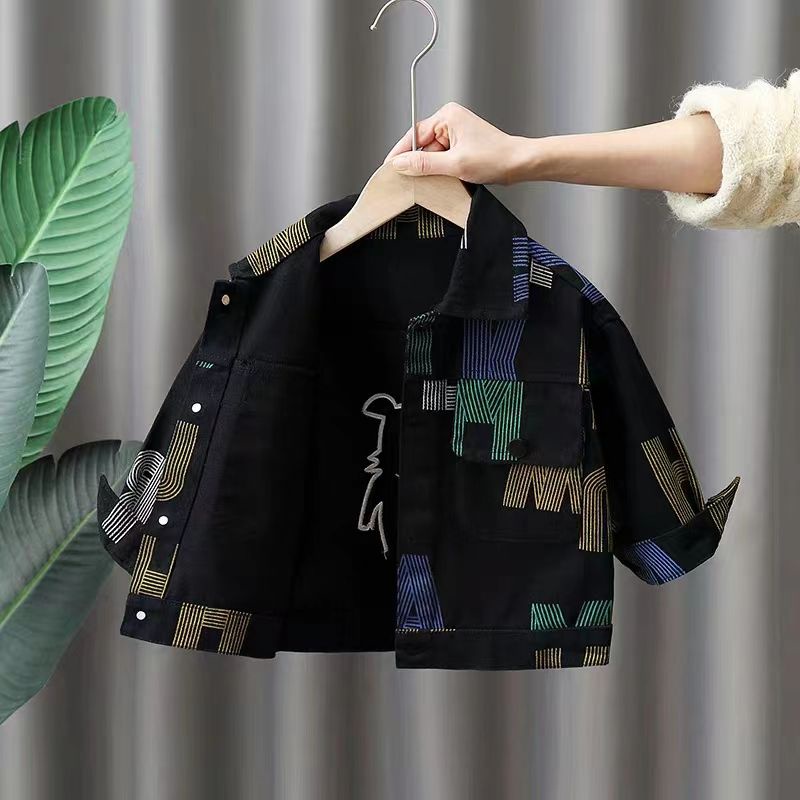 Áo Khoác Denim Thời Trang Mùa Xuân 2023 Cá Tính Cho Bé Trai