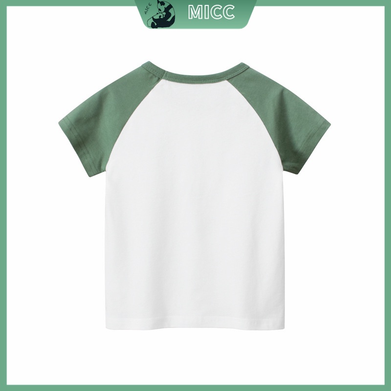 Áo Thun Cotton Tay Ngắn Thấm Hút Mồ Hôi Thoáng Khí Thời Trang Cho Bé Trai 1-9 Tuổi