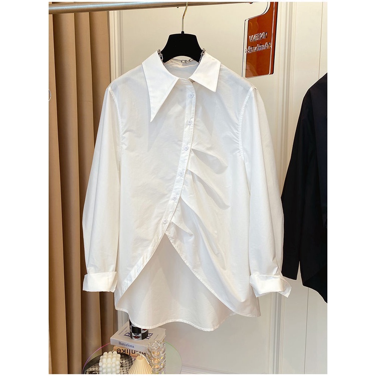 Áo Sơ Mi Dài Tay Xếp Ly Dáng Rộng Phong Cách Hàn Quốc Cho Nữ Baju Baju Wanita Lengan Panjang Hàng Mới Có Sẵn