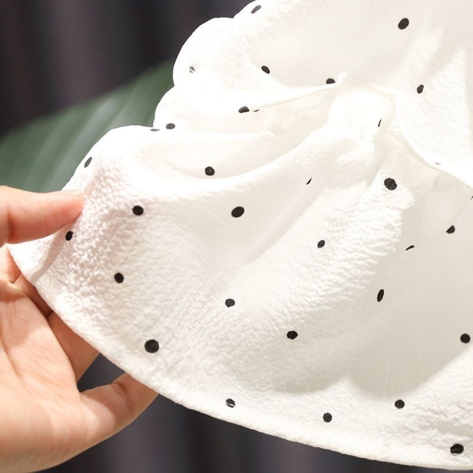 Đầm Công Chúa Nhiều Tầng Họa Tiết Chấm Bi Thời Trang Mùa Hè Cho Bé Gái