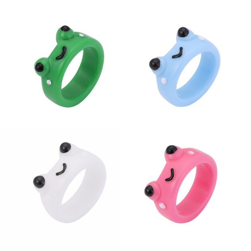 Nhẫn Acrylic Hình Chú Ếch Dễ Thương Cho Nữ
