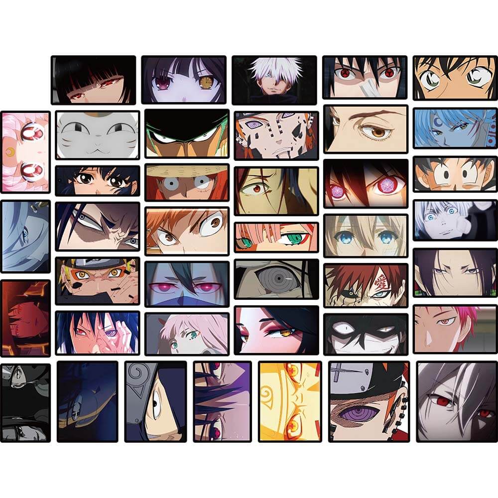 Bộ 40 Miếng Dán Hình Đôi Mắt Anime Nhật Bản Chống Thấm Nước Trang Trí Laptop Hành Lý Ván Trượt Cho Bé