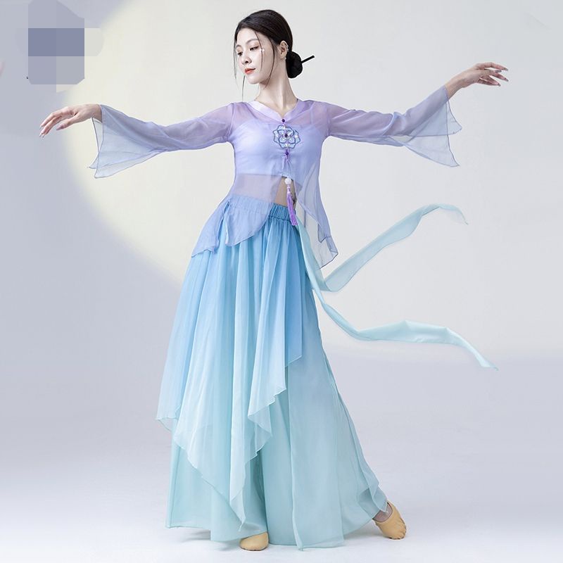 Bộ Trang Phục Múa Truyền Thống Trung Hoa Cổ Điển Tay Loe Thêu Họa Tiết 3.14
