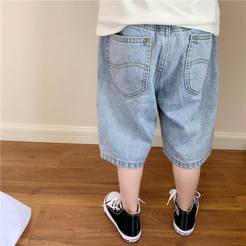Quần Short Jean Ống Rộng Thời Trang Mùa Hè Hàn Quốc Cho Bé Trai