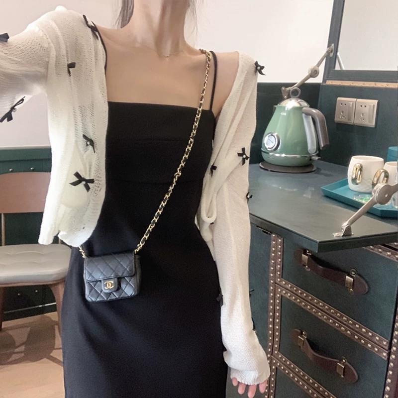 Jiashucheng Áo Khoác Cardigan Dệt Kim Lụa Lạnh Mỏng Chống Nắng Phong Cách Mới Phù Hợp Với Mùa Xuân Và Mùa Hè Dành Cho Bạn Nữ