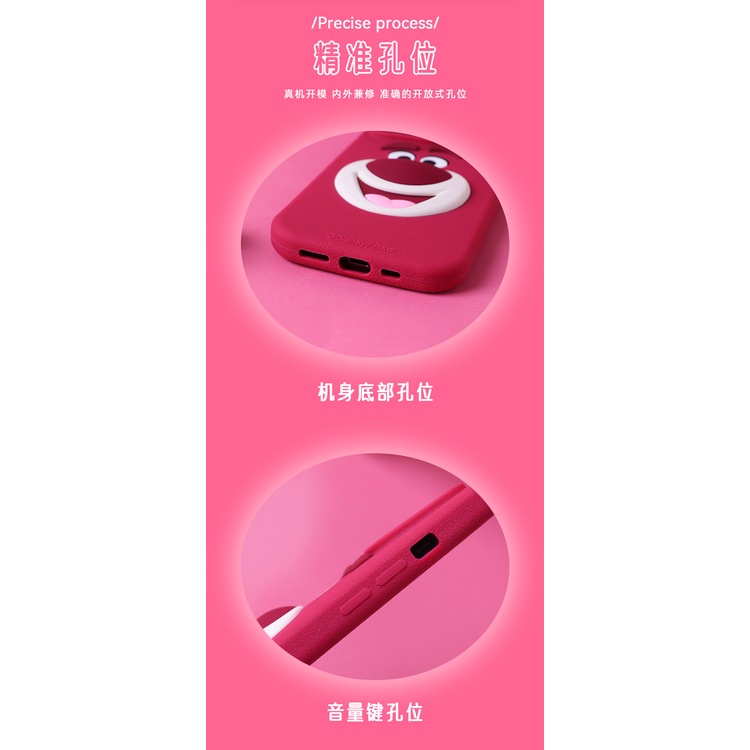 Vỏ điện thoại di động hình gấu dâu tây hoạt hình disney 12 12pro max 13 pro max 14 pro plus max vỏ mềm silicon