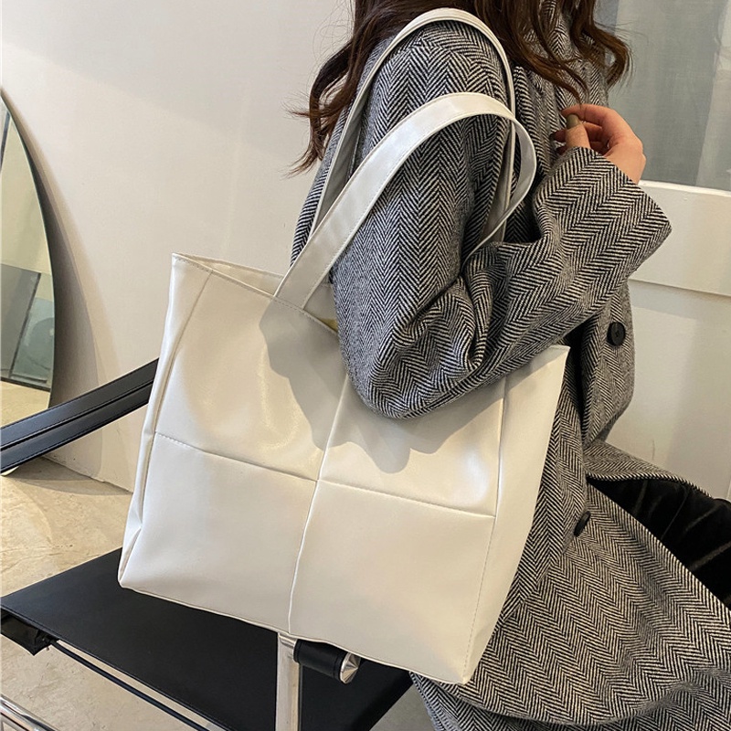 Túi Xách Da Màu Đen / Trắng Cỡ Lớn 30 * 35cm