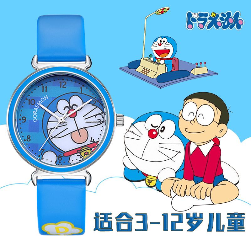 ✨Hàng Có Sẵn! Hộp Đựng Tai Nghe✨ Đồng Hồ Điện Tử Hình Doraemon Đáng Yêu Cho Trẻ Em