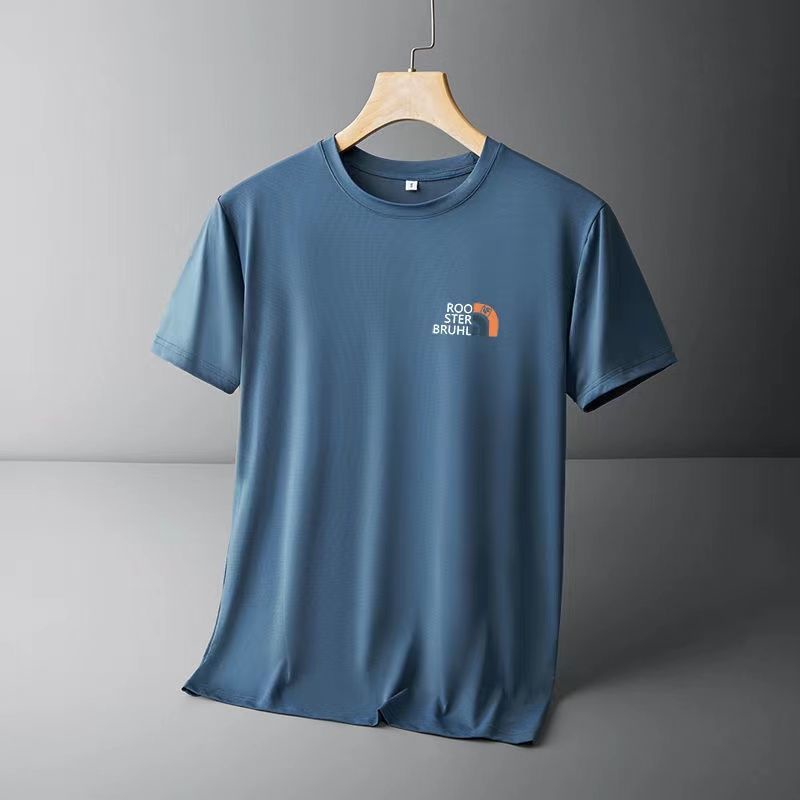 Áo Thun Lụa Lạnh Dáng Rộng Nhanh Khô Phong Cách Hàn Quốc Cho Nam Giới Có Size Lớn