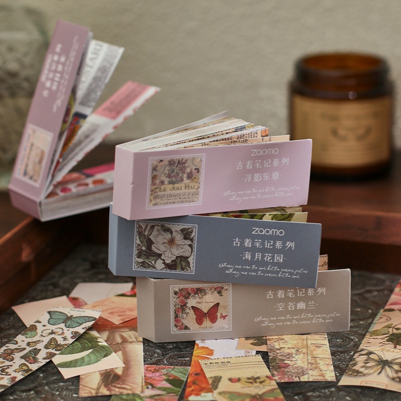 Bộ 50 Tấm Nhãn Dán Trang Trí Lều Kiểu vintage Sáng Tạo