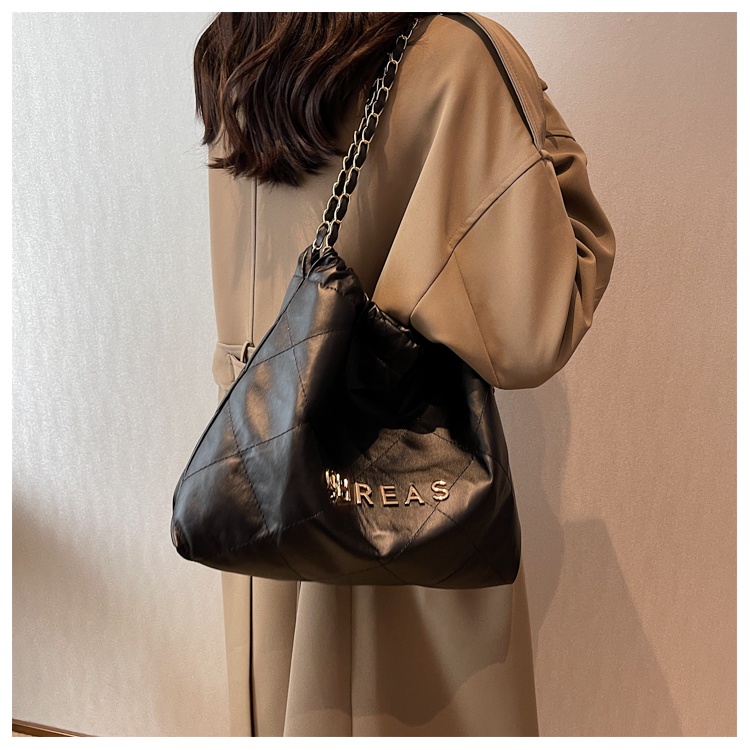 Chreas Túi Xách Da Cỡ Lớn Phối Dây Xích Thiết Kế Trẻ Trung Hợp Thời Trang