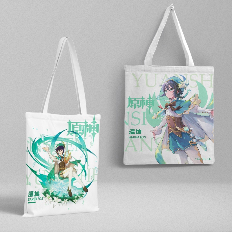 Genshin Va Chạm genshin nahida Hutao yelan Wanderer Túi Vải canvas Đeo Vai Mua Sắm Cho Học Sinh