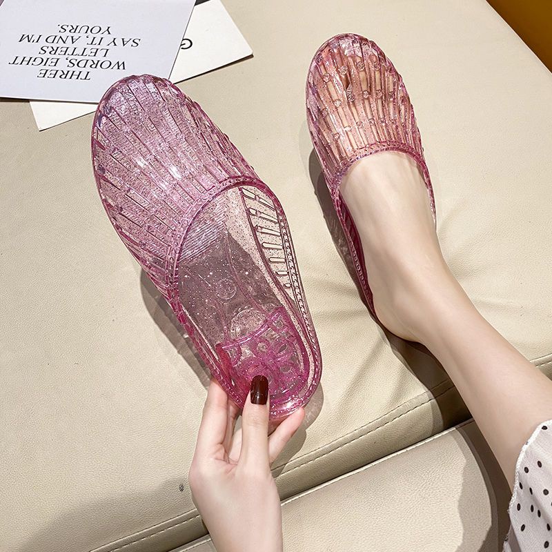 Xăng đan Đục Lỗ Đế Bằng Chống Trượt Dễ Thương Xinh Xắn Thời Trang Mùa Hè Cho Nữ Có Size 37-41 4