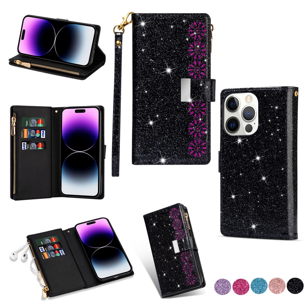 Bao Da Điện Thoại Nắp Gập Từ Tính Đa Năng Họa Tiết Hoa Cho iphone 14 pro max 11 12 13 pro max x xr xs 7 8 14plus Ốp