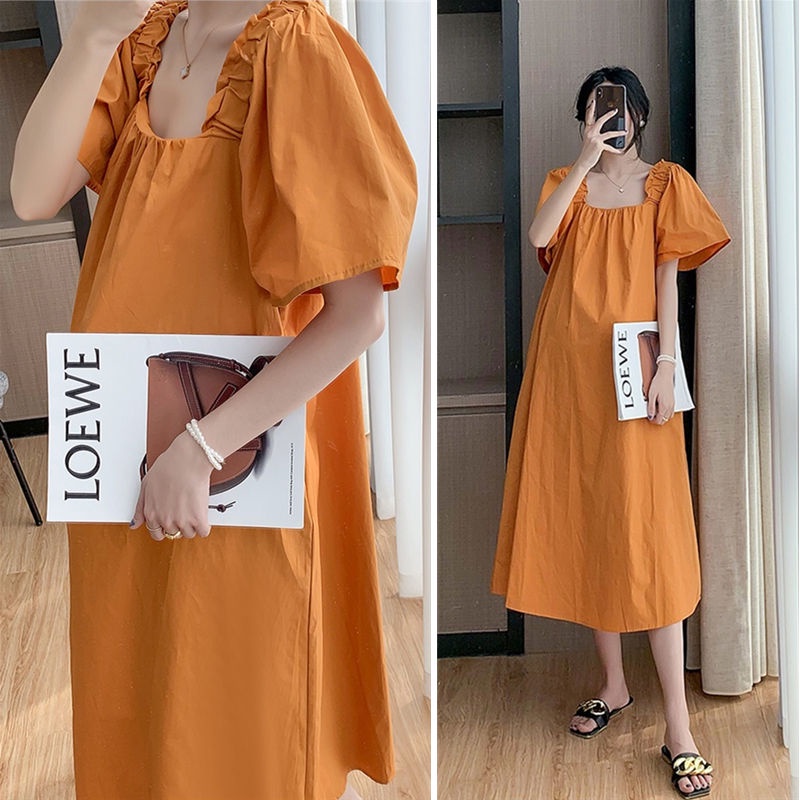 YHTN váy bầu Thời trang bigsize váy bầu mùa hè xinh dễ thương đầm bầu