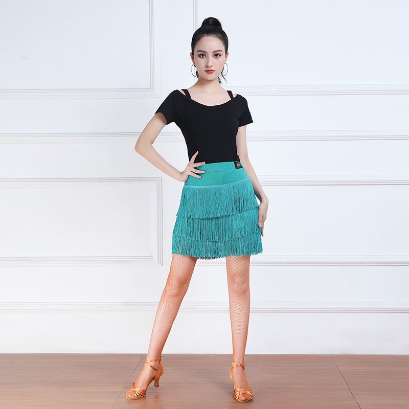 Chân Váy Ngắn Khiêu Vũ Latin Phối Tua Rua Thời Trang Cho Người Lớn 7.17