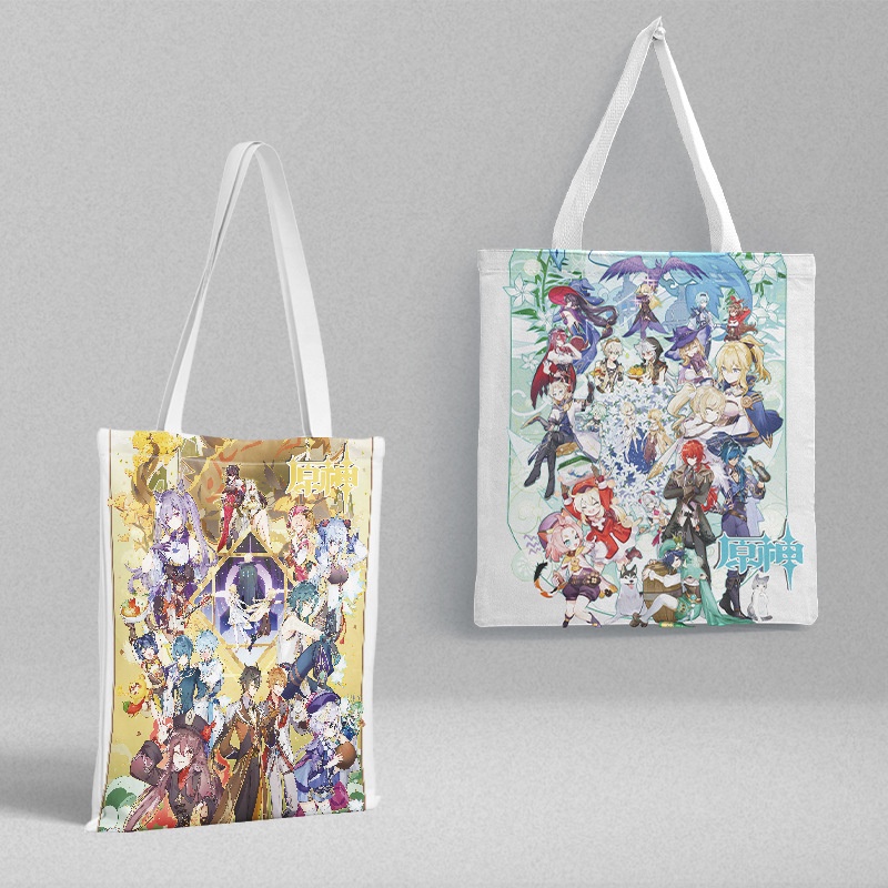 Genshin Va Chạm genshin nahida Hutao yelan Wanderer Túi Vải canvas Đeo Vai Mua Sắm Cho Học Sinh
