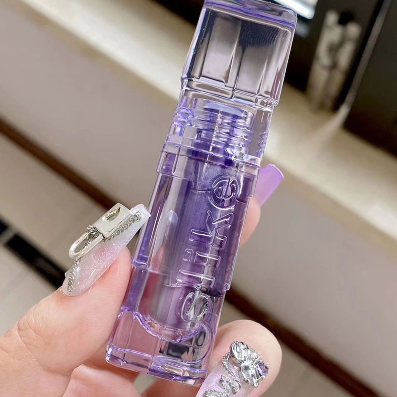 Son Bóng Trong Suốt Và Màu Tím Mơ Mộng ~ Son Môi Nước Không Phai Màu Và Dưỡng Ẩm Môi Cho Nữ