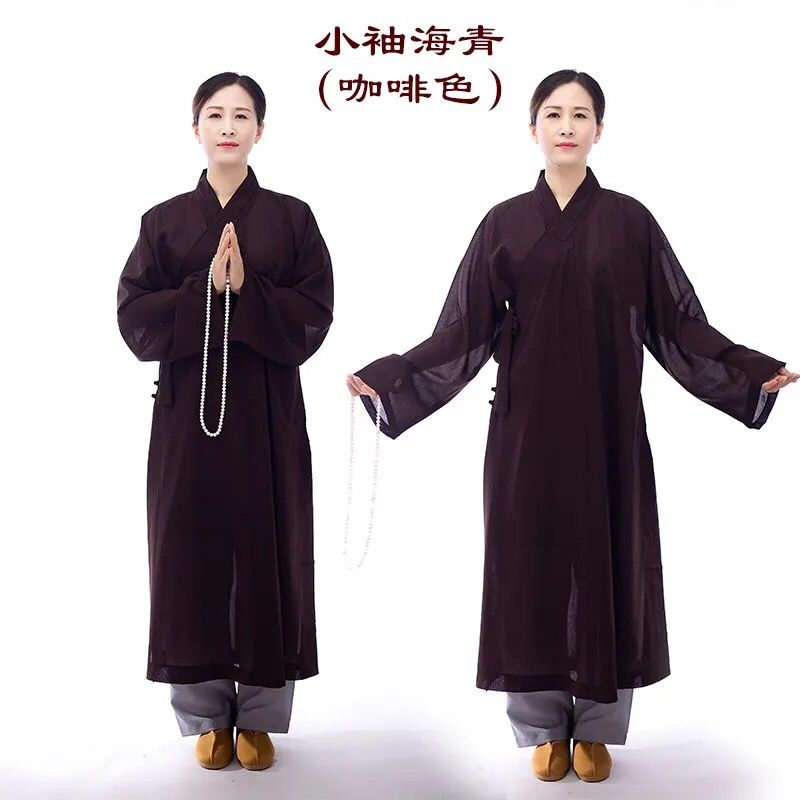 Bộ Trang Phục Phật Giáo Tay Áo Nhỏ Màu Xanh Dương Cho Nam Và Nữ 3.7