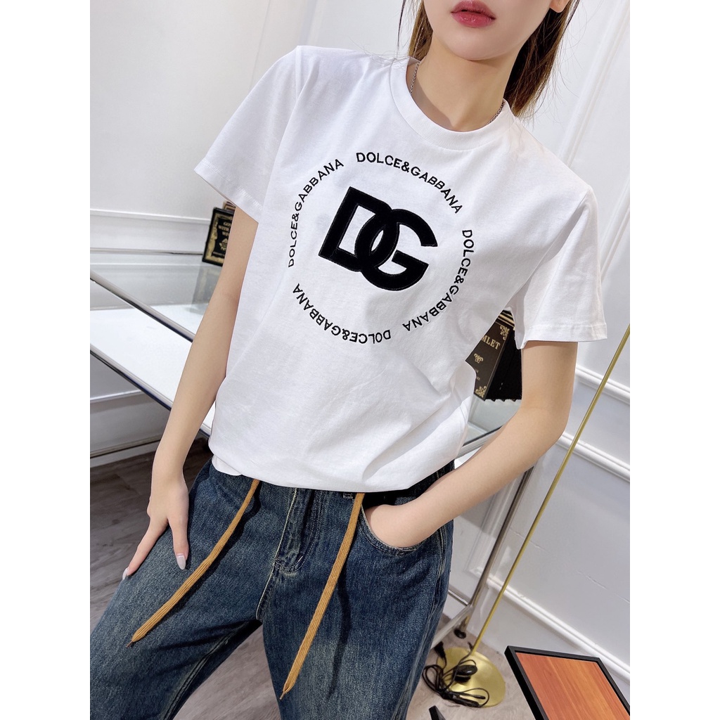 Phong Cách Mới * Áo Thun Cotton Nguyên Chất Tay Ngắn Cổ Tròn Thêu Họa Tiết Thời Trang Unisex