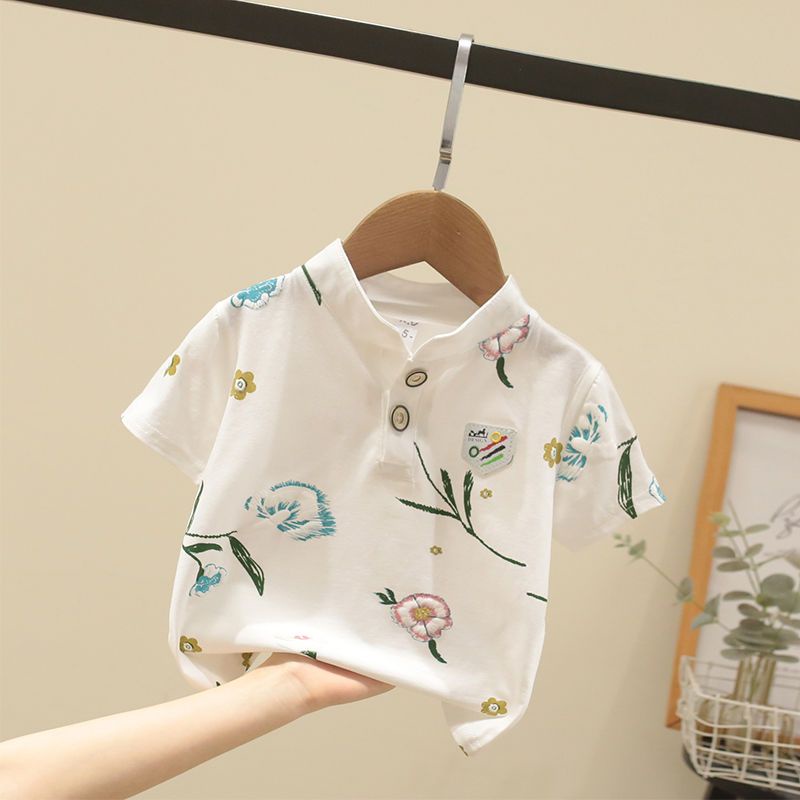 Áo polo Mỏng Tay Ngắn In Họa Tiết Thời Trang Mùa Hè Hàn Quốc Mới 2023 Cho Bé Trai