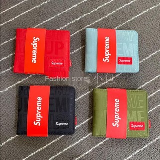 Supreme Ví Ngắn Gập Đôi Đựng Thẻ Thêu Họa Tiết Thời Trang Cho Nam Nữ
