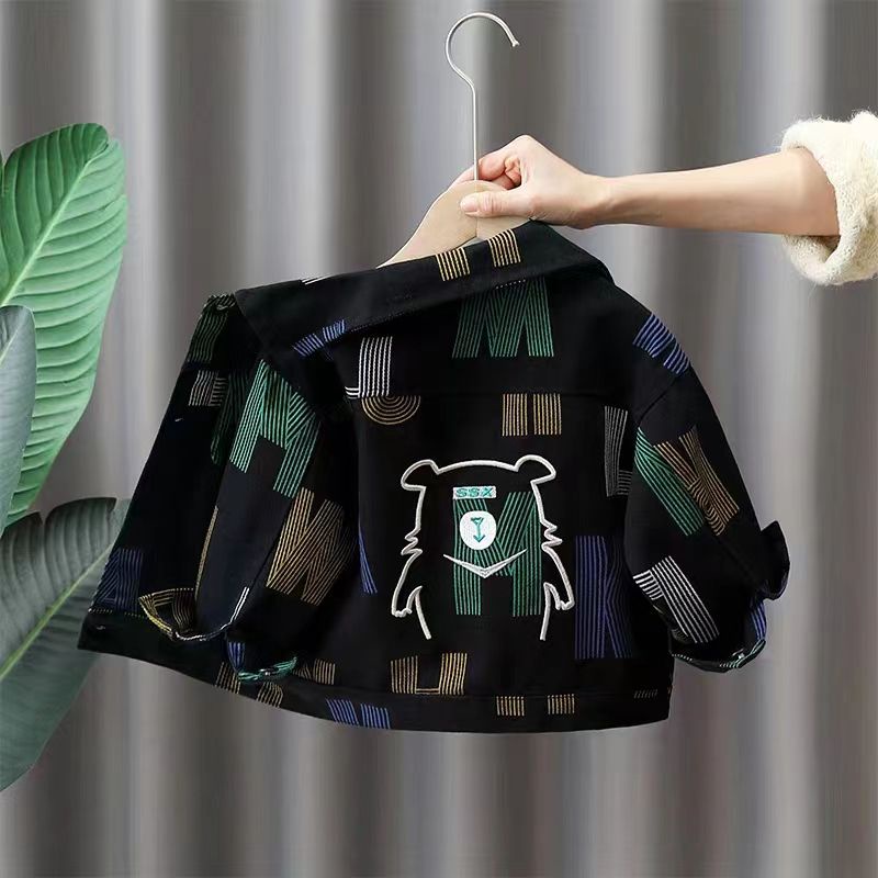 Áo Khoác Denim Thời Trang Mùa Xuân 2023 Cá Tính Cho Bé Trai