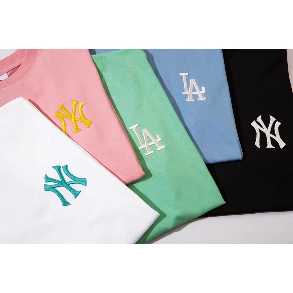 ❤❤❤ Áo Thun Ngắn Tay Thêu Họa Tiết MLB Thời Trang Cho Nam Nữ