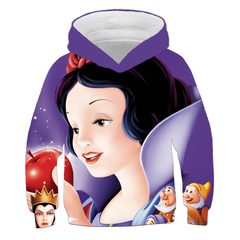 Áo Hoodie Thể Thao In Hình Bạch Tuyết Disney Thời Trang Thường Ngày Cho Trẻ Em Trai Và Bé Gái