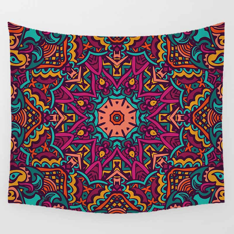 Thảm Treo Tường Trang Trí Hình Chữ Nhật Họa Tiết Mandala