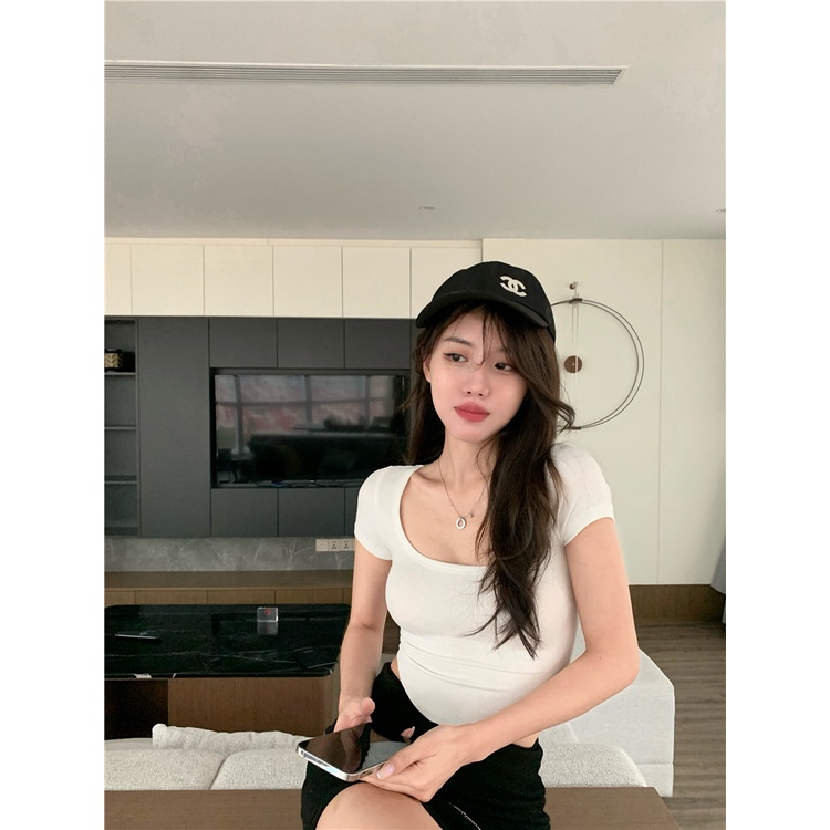 Áo Thun Lửng Dáng Ôm Phong Cách Hàn Quốc Thời Trang Mùa Hè Quyến Rũ Dành Cho Nữ