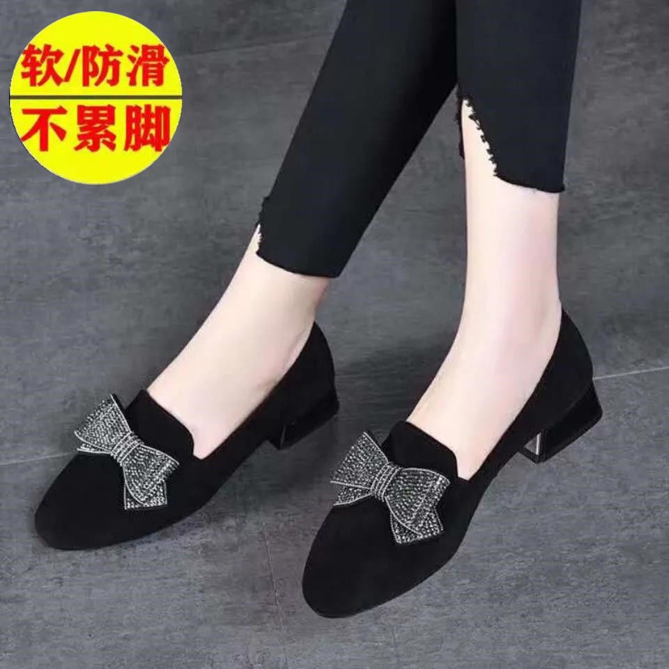 Giày Cao Gót Mũi Nhọn Bằng Da Thật Đế Mềm Dày Dặn Thoải Mái Thời Trang Mùa Xuân Cho Nữ