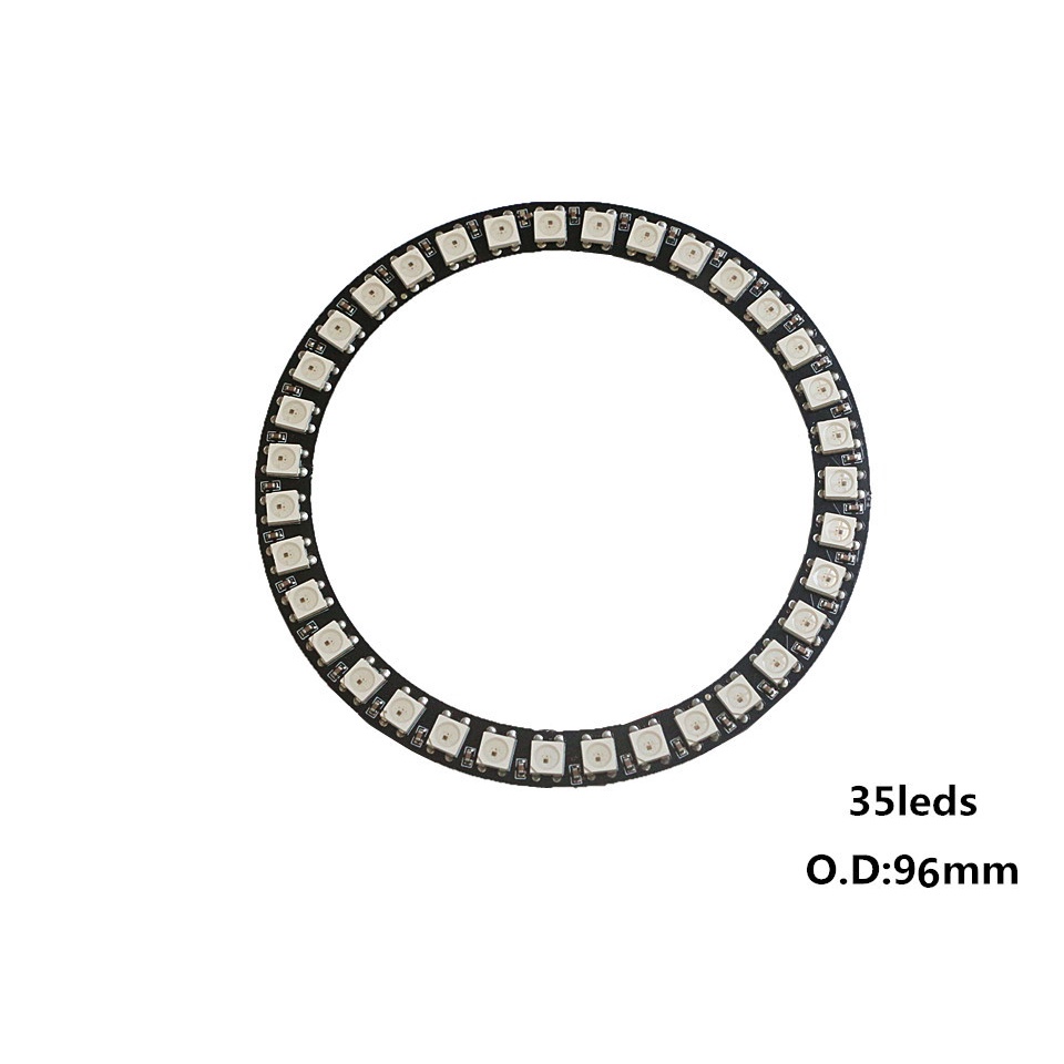 Vòng Đèn Led Xnbada DC5V WS2812B pixel 8 12 16 24 35 45 128 LEDs WS2812 SK6812 5050 RGB WS2812 ic