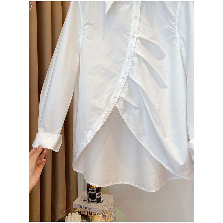 Áo Sơ Mi Dài Tay Xếp Ly Dáng Rộng Phong Cách Hàn Quốc Cho Nữ Baju Baju Wanita Lengan Panjang Hàng Mới Có Sẵn
