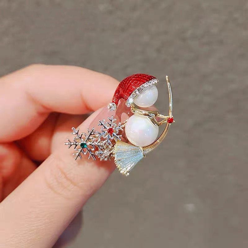 Ghim Cài Áo Hình Người Tuyết Nhỏ Dễ Thương Phong Cách Nhật Bản