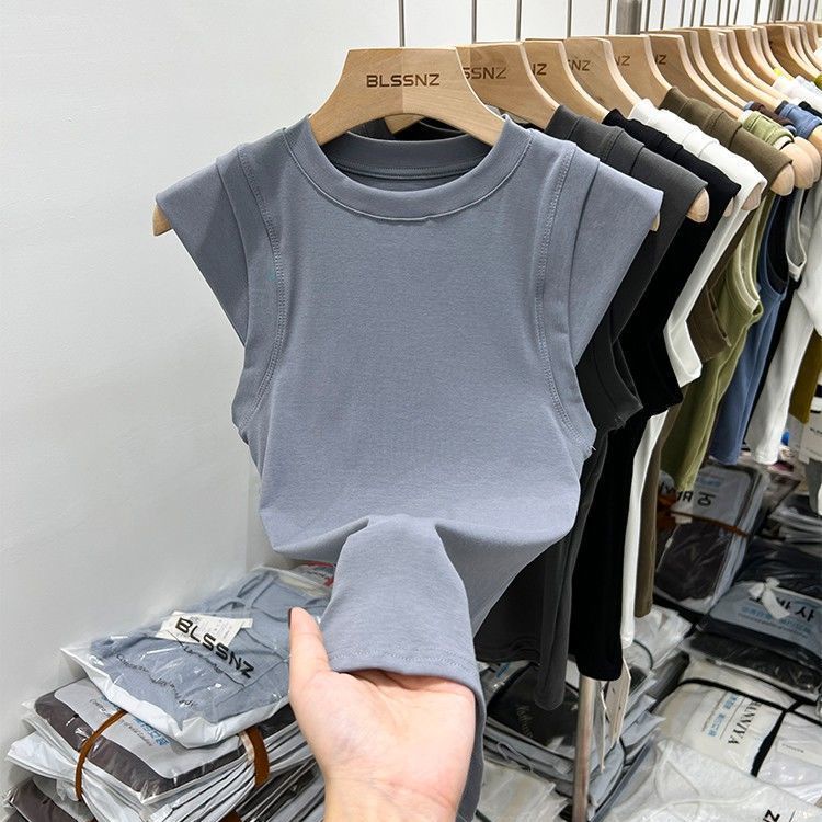 Áo Thun Thể Thao Sát Nách Vải Cotton Thời Trang 2023 Cho Nữ