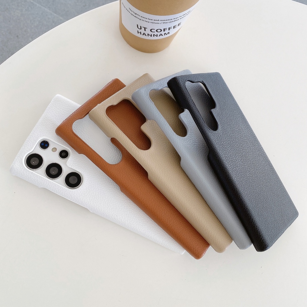 Ốp Điện Thoại Kết Cấu Da Cao Cấp Phong Cách Vintage Cho Samsung Galaxy S23 Ultra S22 Plus S21 S20 Note 20
