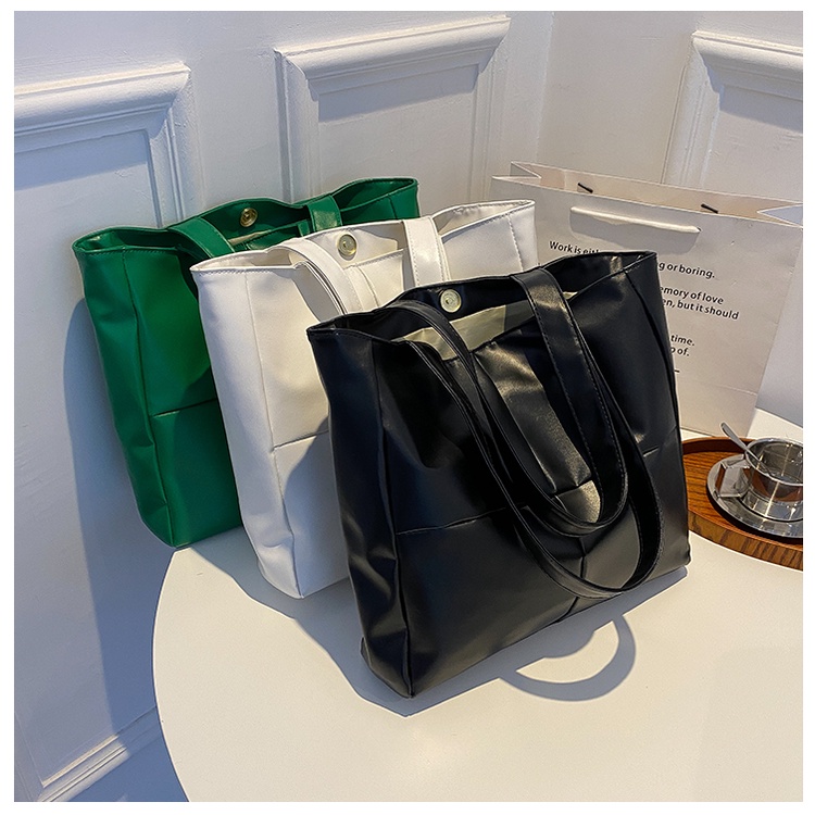 Túi Xách Da Màu Đen / Trắng Cỡ Lớn 30 * 35cm