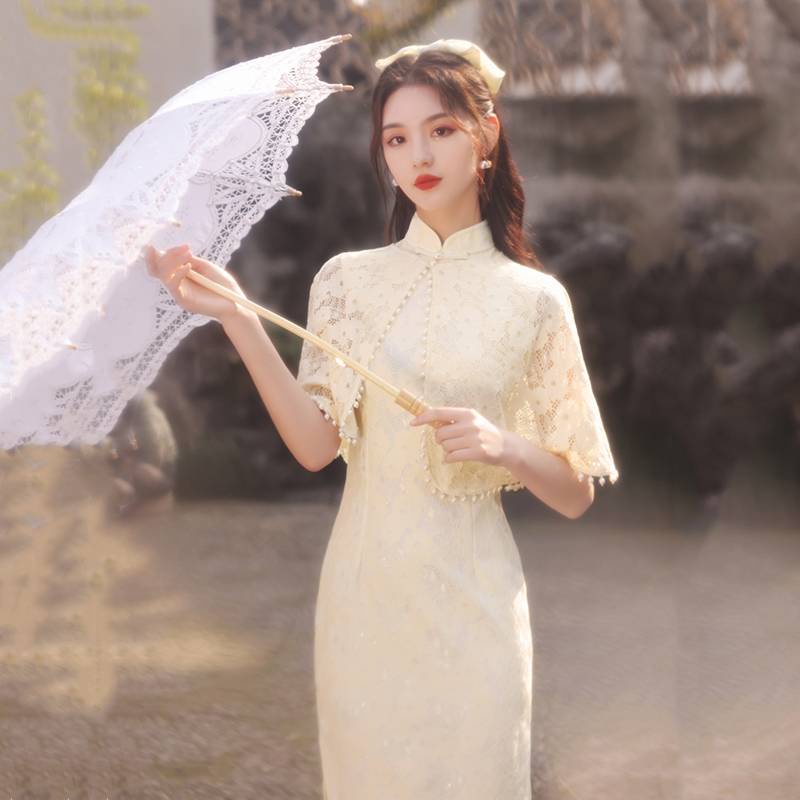 / V Y Y D i ki u Trung Quốc Qu c / S n X m Sto Phiên Bản Sườn Xám Cách Tân Phong Cách Retro Cho Cô Gái Trẻ Trung