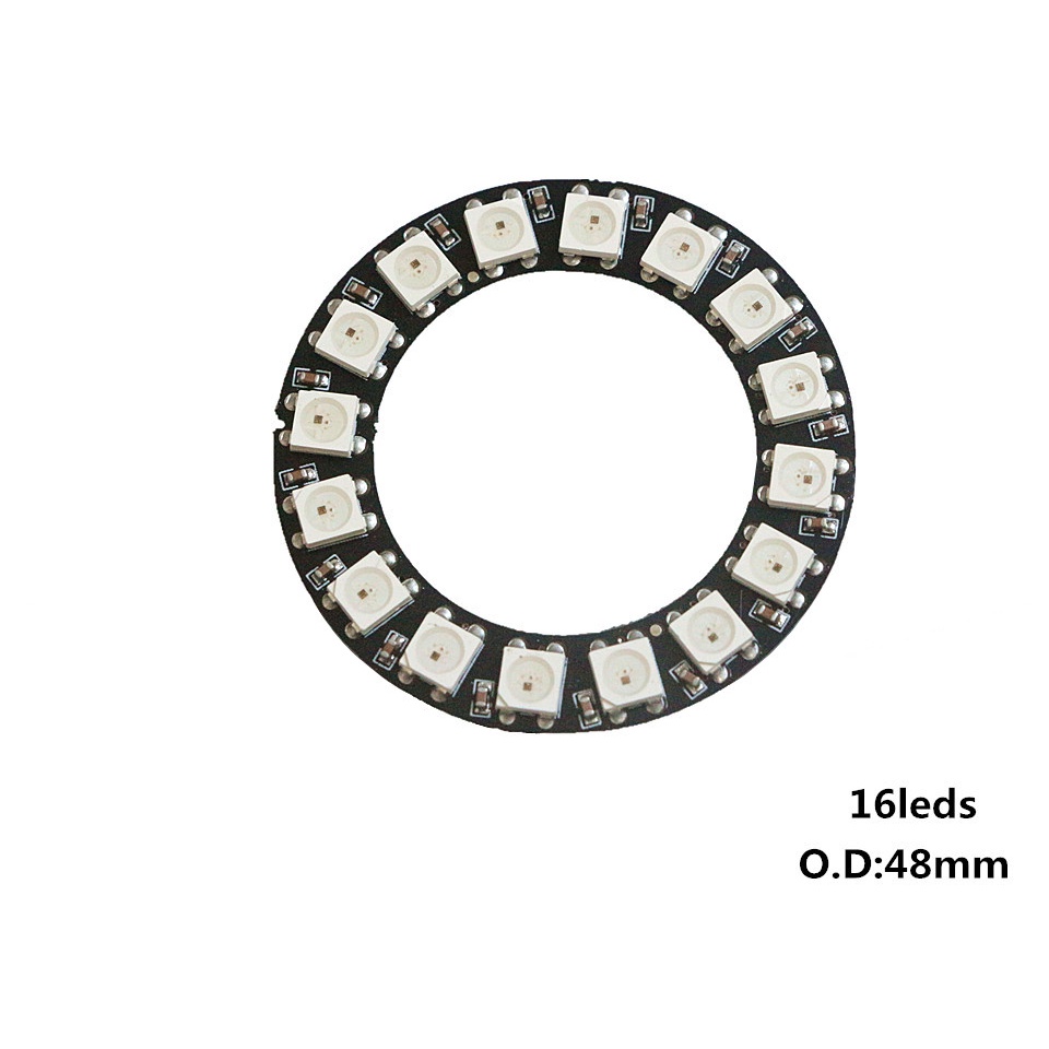 Vòng Đèn Led Xnbada DC5V WS2812B pixel 8 12 16 24 35 45 128 LEDs WS2812 SK6812 5050 RGB WS2812 ic