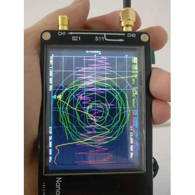 Ăng Ten Phân Tích Mạng Phân Tích Mạng NanoVNA HF VHF UHF UV Màn Hình LCD 2.8 inch + Pin