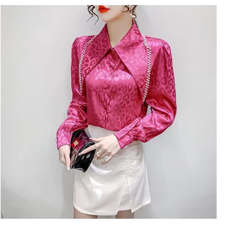 Áo Sơ Mi Tay Dài Dáng Rộng In Họa Tiết Thời Trang Hàn Quốc Cho Nữ