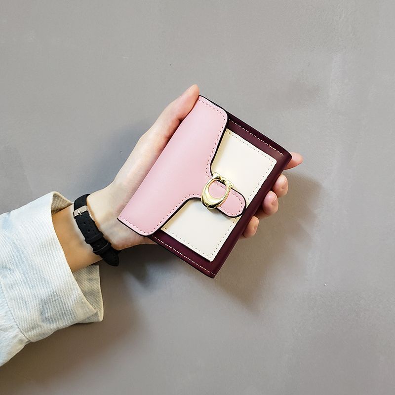 Ví Da PU Ngắn Gấp Làm Ba Thời Trang Hàn Quốc Dành Cho Nữ