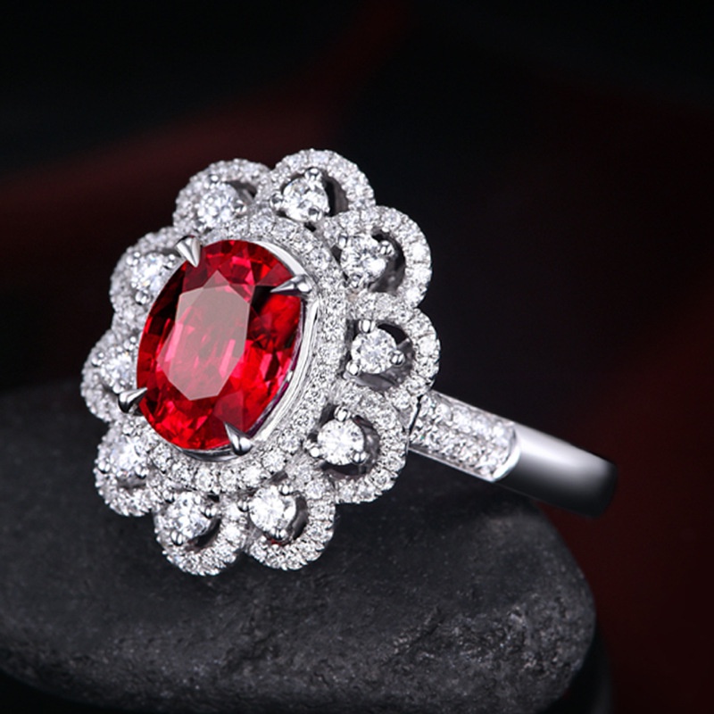 Nhẫn Mạ Vàng 18K Đính Đá Hồng Ngọc Hồng Ngọc Hồng Ngọc Nhân Tạo Phong Cách Âu Mỹ Thời Trang