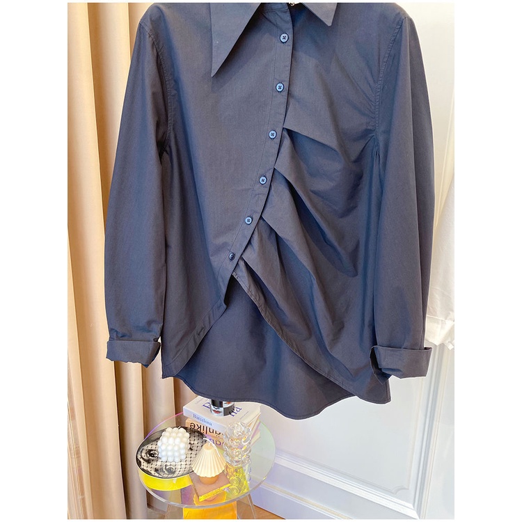 Áo Sơ Mi Dài Tay Xếp Ly Dáng Rộng Phong Cách Hàn Quốc Cho Nữ Baju Baju Wanita Lengan Panjang Hàng Mới Có Sẵn