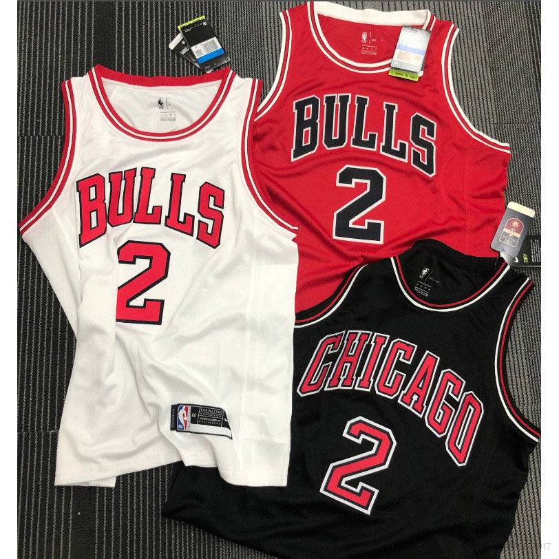 Áo Ba Lỗ Chơi Bóng Rổ NBA Jersey Chicago Bulls No.2 Phiên Bản Halloween Size Lớn 21-22