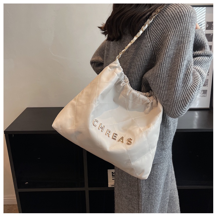 Chreas Túi Xách Da Cỡ Lớn Phối Dây Xích Thiết Kế Trẻ Trung Hợp Thời Trang