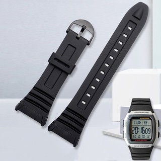 Dây đeo cao su silicone màu đen thay thế cho đồng hồ casio 3239 w-96h-1a 2a 9a