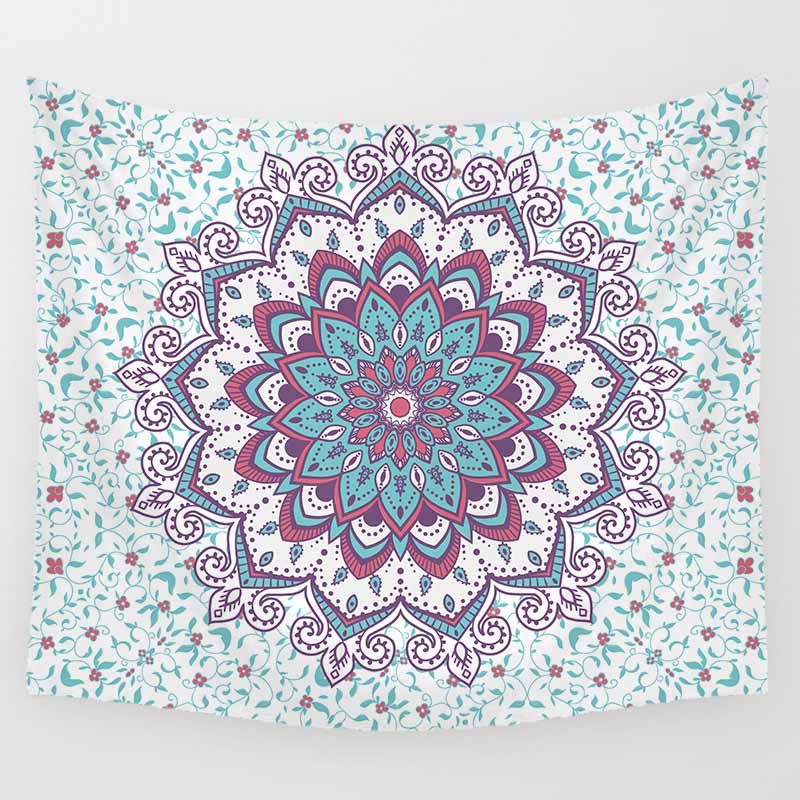 Thảm Treo Tường Trang Trí Hình Chữ Nhật Họa Tiết Mandala